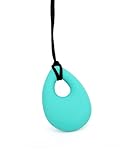BPA Free Silicone Teething Necklace (Teardrop) (Turquoise)