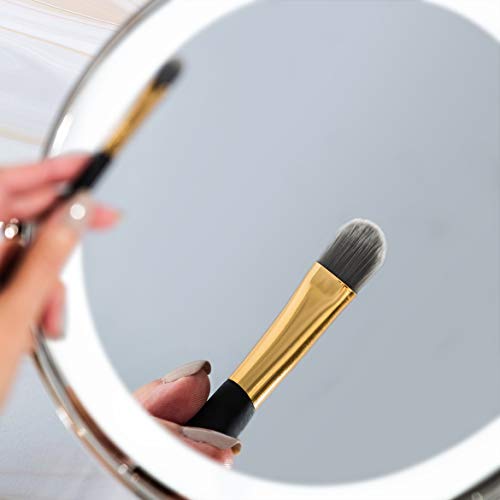 Zadro Polished Nickel Surround Light Dual Sided Glamour Vanity Mirror, 5X / 1X Magnification