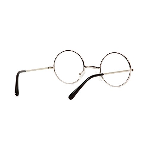Gravity Shades Circular Silver Frame Clear Lens Glasses