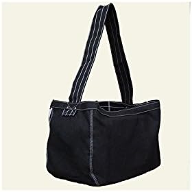 Continental Bag Cotton Canvas Reusable Shopping/ Messenger Bag, in Black