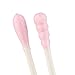 Beauty7 Double Ended Paper Stick Premium Cotton Swabs Buds Round & Spiral Shape Tip For Clean Care Beauty Makeup Cosmetic Tool (Pink, 200 Count)