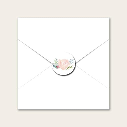 Watercolour Roses - Wedding Envelope Seals - Pack of 70. Floral, Vintage, Pastel, Elegant. Pefect for Friends and Family. Self-Adhesive, Add Finishing Touches