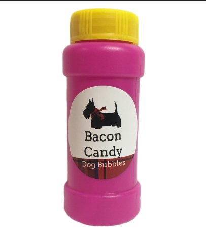 Bacon Candy Dog Bubbles Flavored Bacon Bubbles Dogs 2 Ounce Bottle Birthday Gifts Pets Dog Birthday Gifts Dogs Big Bubble Bacon Flavored pet Birthday Dog Toy Bacon pet Toy Bacon (Pink)