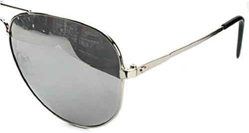 Classic Metal Aviator Sunglasses with Silver Smoke Lenses