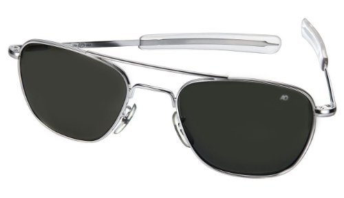 AO American Optical Original Pilot Sunglasses Silver 57mm Bayonet Temples