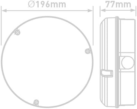 Luceco LED Mosi Bulkhead Round 200 mm 735LM 7W IP65 4000K White Standard - Image 5