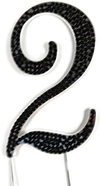 Jet Black Birthday Cake Number Topper - Create Any Age - 2