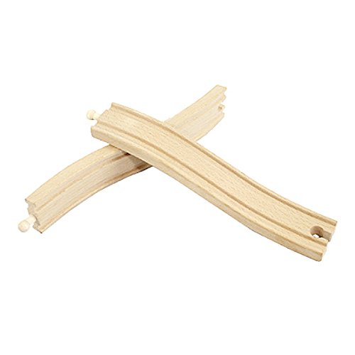 Wooden Train Track Set, OrgMemory Suspension Bridge, Viaduct Bridge, Curved Track Compatible with All Major Brands