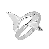 Double Dolphin Whale Tail Wrap Ring in Fine 925
