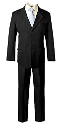 Spring Notion Big Boys' Pinstripe Suit Set Black