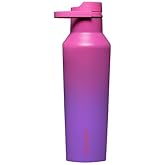 Corkcicle Sport Canteen - Keeps Drinks Cold 25 Hours - Stainless Steel Water Bottle - Triple-Insulated - Spill-Proof - Summer Drinkware Gift - Keeps Drinks Ice Cold - 20 oz - Hydrangea