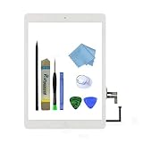 Zentop White IPad Air 1st Generation Touch Screen Digitizer Glass Replacement Modle A1474 A1475 A1476 with Home Button,Camera Holder,Preinstalled Adhesive,Tool Kit. (White)