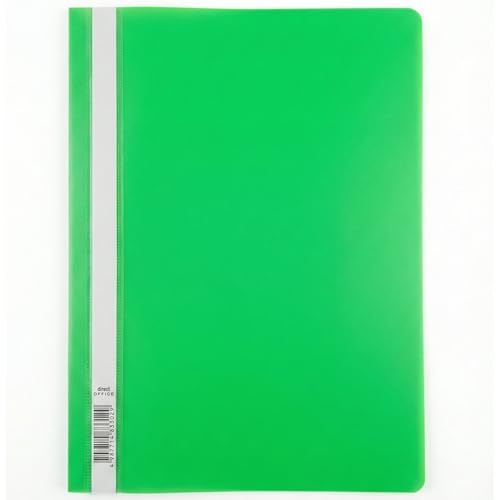 D.RECT Flat File Polypropylene A4 Without Perforation Green Pack of 25