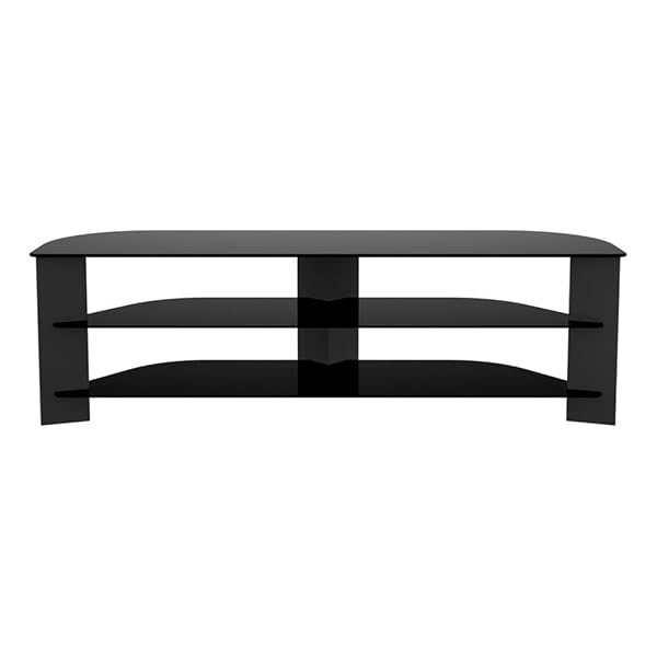 AVF FS1500VARWB-A VARANO TV STAND WITH BLACK GLASS SHELVES, AND BLACK WOOD LEGS. FITS MOST (NOT ALL) TVS IN THESE SIZES: 30″, 32″, 37″, 39″ 40″ 42″ 46″, 47″ 49″, 50″, 52″, 55″, 60”, 65”, 70″.