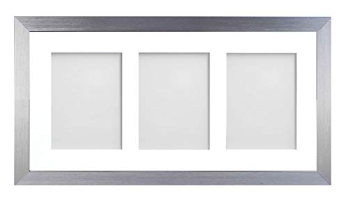Frame Company Simpson Silver Multi Aperture Photo Frame, 20x10 for 6x4 inch (x3 PPP)