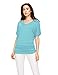 Made By Johnny MBJ WT1037 V Neck Short Sleeve Dolman Top with Side Shirring XXL Aqua