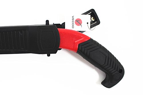 Pruning Saw with Sheath,VECOO Heavy Duty Gardening Saw 18.1 Inch Curved Blade Hand Saw Comfort Handle with Saw Blade Enclosure - Perfect for Trimming Trees, Plants, Shrubs, Wood, and More - Red Handle