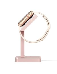 Satechi Apple Watch Series 1 & 2 Soporte, aluminio carga Dock Apple Watch Estación de Soporte de carga iWatch Cargador Soporte con ángulo de visualización cómodo para Apple Watch 42 mm y 38 mm todos los modelos, Rose gold