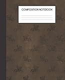 Paperback Composition Notebook: Vintage Fantasy Beasts And Pretty Things Pattern College Ruled Notebook Lined School Journal Book