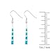 Sterling Silver Created Opal Long Dangle Earrings