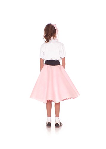 Hip Hop 50s Shop 4 Piece Child Poodle Skirt Costume Set, Size Large Light Pink