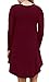 LILBETTER Women's Long Sleeve Casual Loose T-Shirt Dress (Wine Red L)