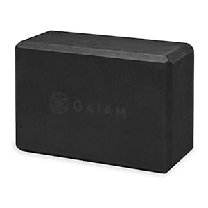 Gaiam Yoga Block – Supportive Latex-Free EVA Foam Soft Non-Slip Surface for Yoga, Pilates, Meditation (Black)