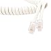 AWEHIRU Handset Cord, Telephone Handset Coiled Cable Telephone Spiral Cable 6ft White