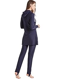 Traje de baño islámico musulmán para dama, 2 piezas, cobertura completa, traje de baño Hijab Burkini