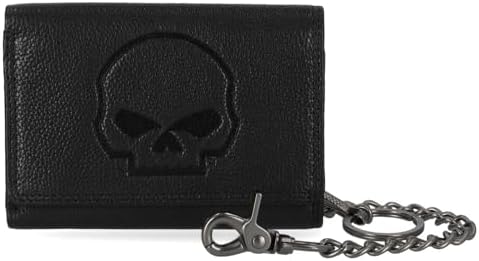 Harley-Davidson Men's Skull & Spring 24 inch Wallet Chain, Antique