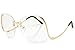 Rimless Oversize Vintage Retro butterfly upside down Tint Lens Sun Glasses (Gold, Clear)