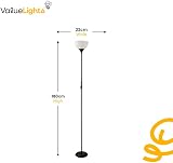MiniSun Modern Silver Uplighter Floor Lamp with White Shade 180cm view 4