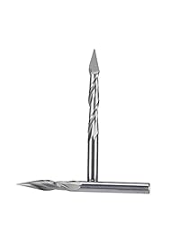 HUHAO - Broca de acero de tungsteno de doble filo con forma de pirámide, cuchillo recto para publicidad, máquina de grabado de ordenador, herramienta de carpintería de madera, 10 unidades