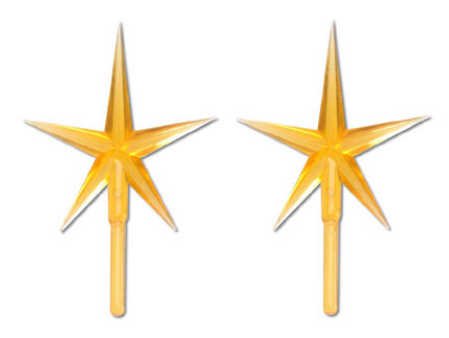 8 Mini Gold Acrylic Star Tree Toppers for Ceramic Trees, Holiday Crafting and Embellishing