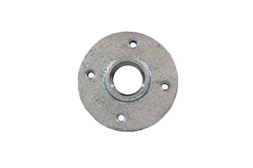 Galvanized Malleable Iron Pipe Floor Flanges Fittings with Four Holes Threaded FNPT 1/2 in. Pack of 10