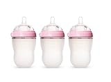 Comotomo Natural Feel Baby Bottle 3 Pack (Pink, 8 Ounce)