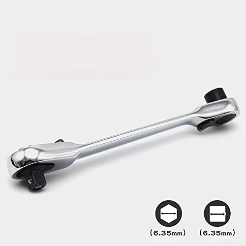 Mini Ratchet Wrench 1/4 Inch Drive Socket and Screwdriver Bit Driver Quick Release Ratchet Wrench Dual-use Spanner Multifunctional Hand Tools - Thumbnail 2