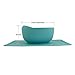 Modaliv 34oz Adult Scooper Bowl with Suction Base – Adaptive Silicone Placemat for Stroke Recovery, Elderly, or Disabled – Microwave & Dishwasher Safe – Non-Slip Feeding Aid (Turquoise)