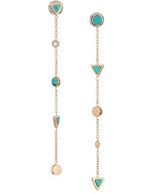 Turquoise Triangle Linear Drop Earrings