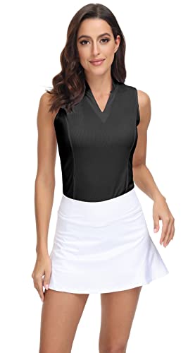TRENDIMAX WOMENS 2 PACK GOLF SHIRT V NECK QUICK DRY POLO SHIRTS ATHLETIC TENNIS WORKOUT TANK TOPS FOR WOMEN