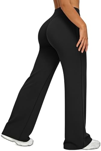 Pantalones De Yoga Mujer Pierna Ancha – Cintura Alta, Elásticos, Para Correr O Casa (Tallas Hasta 3XL)