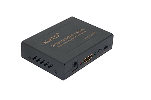 ViewHD HDMI Audio Extractor Support Ultra HD | 4K | ARC | MHL | TOSLINK Optical Audio Output + RCA L/R Audio Converter | VHD-H2HARCi