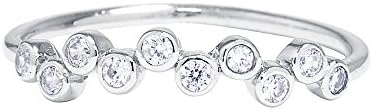 Athra Sterling Silver Cubic Zirconia Bubble Ring 7