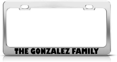 The Gonz?Lez Family License Plate Frame Stainless Metal Tag Holder