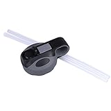 Straw Lid for Hydro Flask, NALAKUVARA Wide Mouth Black BPA-Free Sport Water Bottles Cap with 2 pcs Plastic Straws - Fits for 18oz, 32oz, 40oz & 64oz