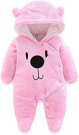 Fairy Baby Newborn Baby Snowsuit Bear Onesie Footie Romper Winter Thick Fleece Jumpsuit Infant Coat for Girls Boys 0-12M