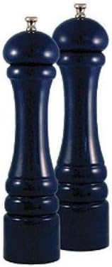 Chef Specialties Imperial Cobalt Blue Wooden Pepper and Salt Mill Set, 10 Inch by Chefs Specialties