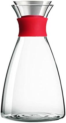 CGL Sky Drip-free Carafe Glass Pitcher - 50 OZ Drip Free Carafe for Iced Tea, Homemade Juice, serving wine,Beverage Pitcher,Cold Brewed Coffee and Fruit Infused Water,Red