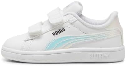 Ténis Unissex Kids Smash 3.0 Holo 2.0 V INF, PUMA Branco-Mauve Mist-PUMA Prata, 20 EU