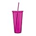 Simple Green Solutions - Acrylic Double Wall Cup for Cold Drinks, Reusable Cups with Lids and Straws, Insulated Plastic Tumblers with Lids and Straw, Acrylic Tumblers, 20 oz Capacity, Fuschia